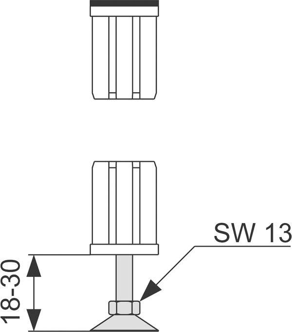 TECEprofil Einsteckfuß für Wannenträger­ und Verkleidungsyst­eme 9140000 - Bild 2