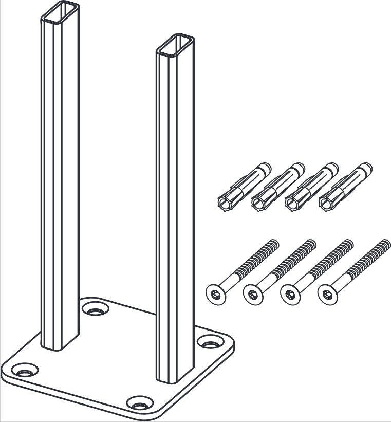 TECEprofil Doppelhalter für schmale Trennwände 9030030 - Bild 3