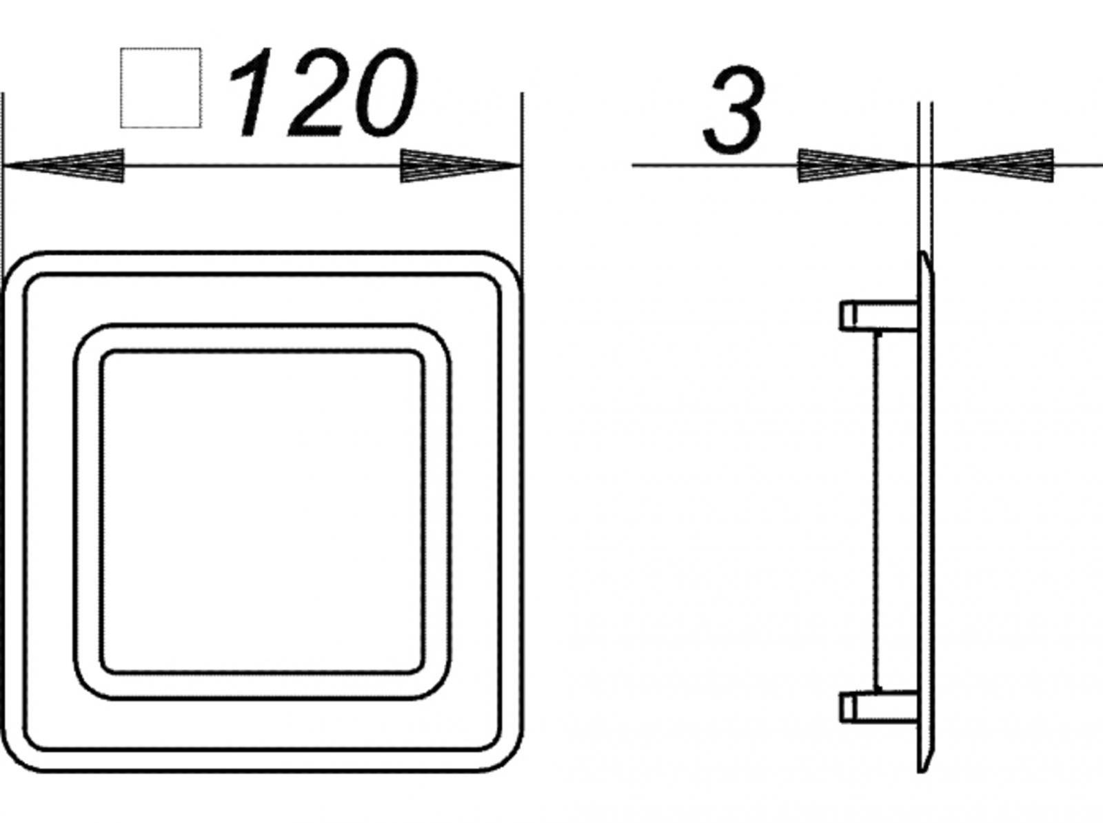 Dallmer DallVent WE Abdeckung für Rohrbelüfter verchromt 120 x 120 mm 850058 - Bild 2