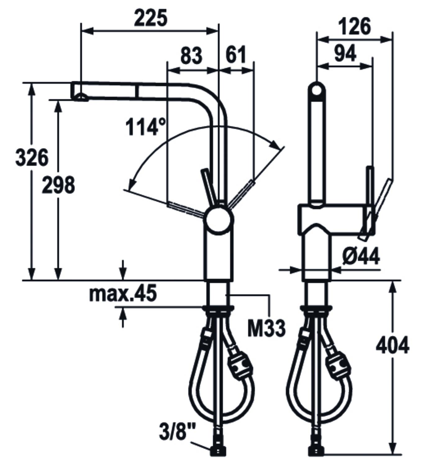 KWC LIVELLO Spültischbatterie mit ausziehbarem Auslauf, Edelstahl 10.231.103.700FL - Bild 2