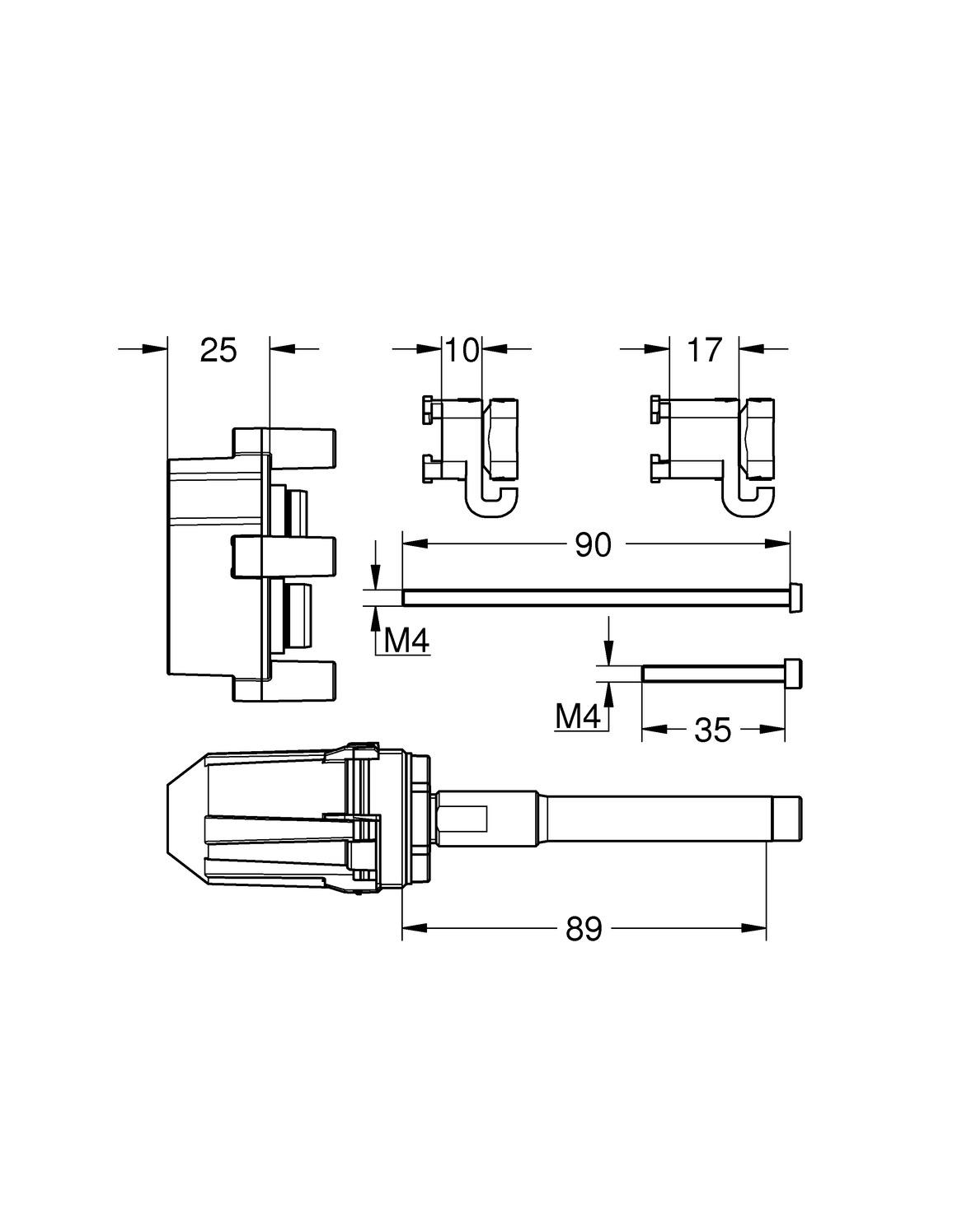 Grohe Verlängerungsset 25mm für Einhandmischer Fertigmontagesets, Rapido SmartBox 14056000 - Bild 2