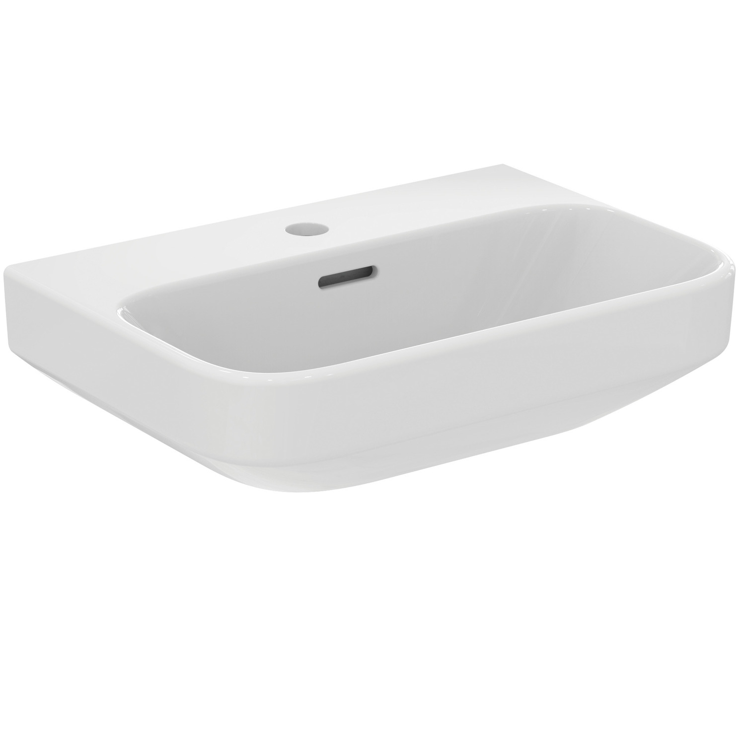 VIGOUR Handwaschbecken derby V3 50x35cm mit Hahnloch und Überlauf