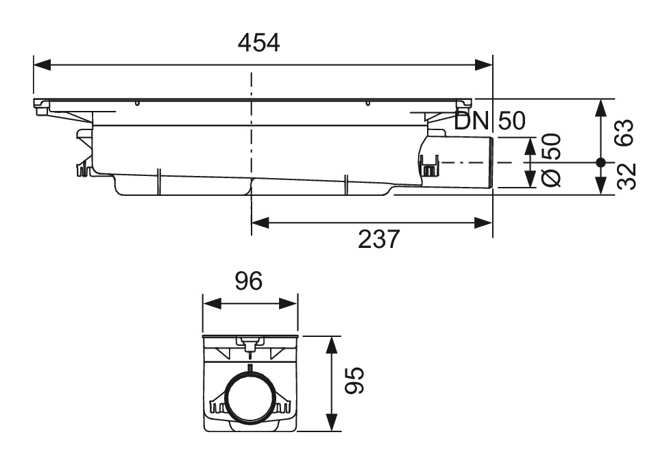 TECEdrainprofile Ablauf DN 50 Norm, Auslauf seitlich mit Dichtmanschette Seal-System 673002 - Bild 4