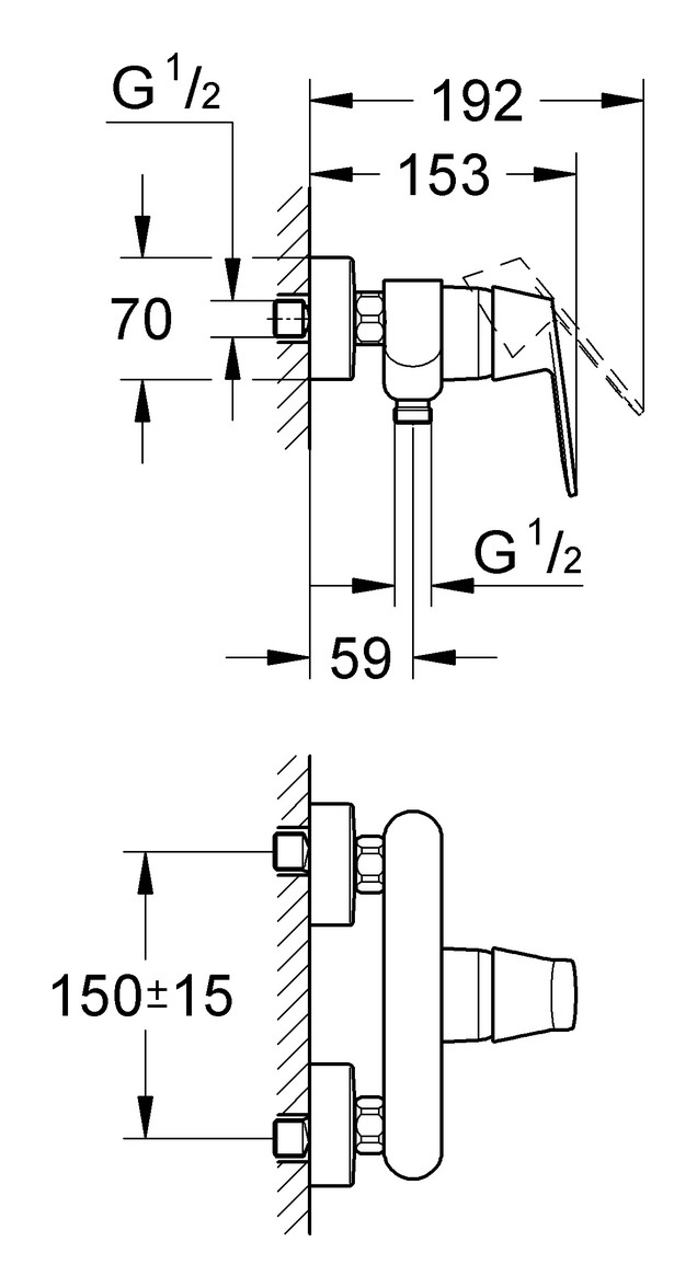 GROHE Eurosmart Cosmopolitan Brausearmatur, ohne Brausegarnitur, chrom 32837000 - Bild 3