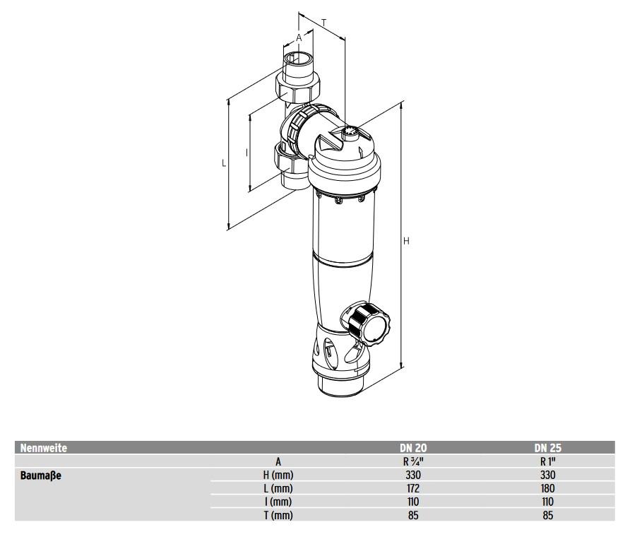 SYR Rückspülfilter DUO FR DN 25 R 1'' ohne Druckminderer rückspülbar 2314.25.001 - Bild 2