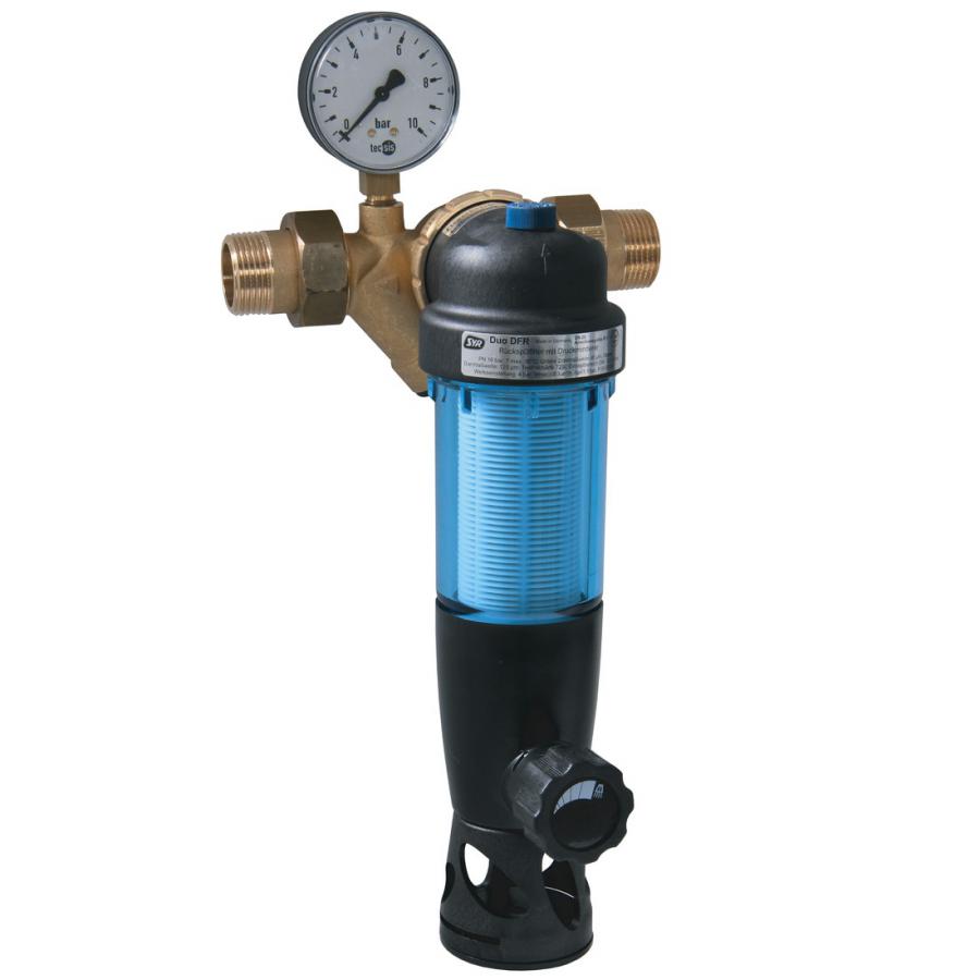 SYR Rückspülfilter DUO DFR DN 20 R 3/4'' mit Druckminderer und Manometer 2314.20.000 - Bild 1