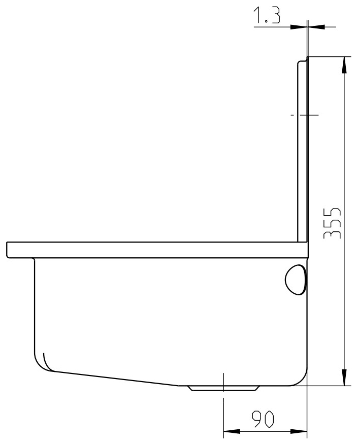 Ausgussbecken Stahl weiß emailliert 505x330mm 1 1/2'' mit Ablaufventil, Kette und Stopfen - Bild 4