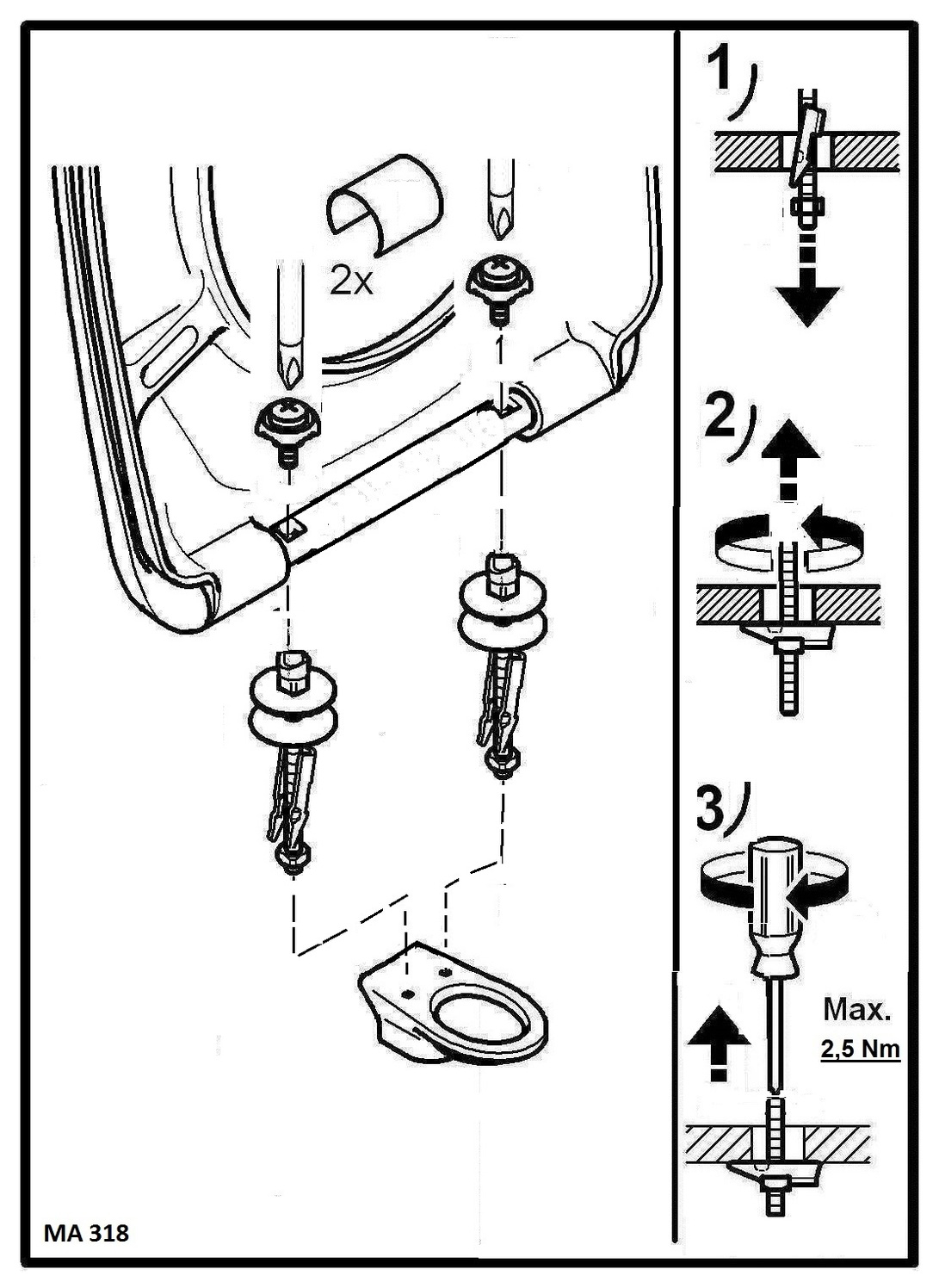 VIGOUR WC-Sitz derby plus ohne Deckel semi weiss, mit Scharnierwelle, abnehmbar - Bild 5