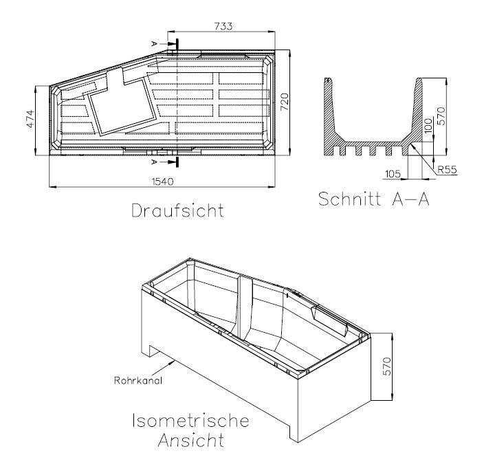 Kaldewei Raumsparwanne Mini 157x75 cm rechts Modell 830 Stahl-Email weiss inklusive Träger - Bild 5