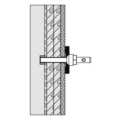 HEWI Befestigungsart BM 13.21, Rückenstütze 801/805 Classic an Leichtbauwand mit Stahl-Tragständer - Bild 1