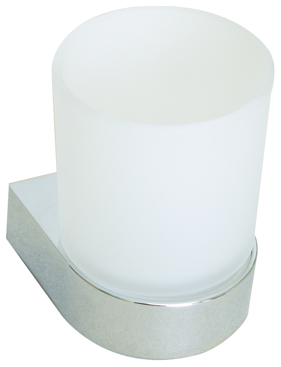 VIGOUR Glashalter derby V3 verchromt mit Bleikristallglas matt