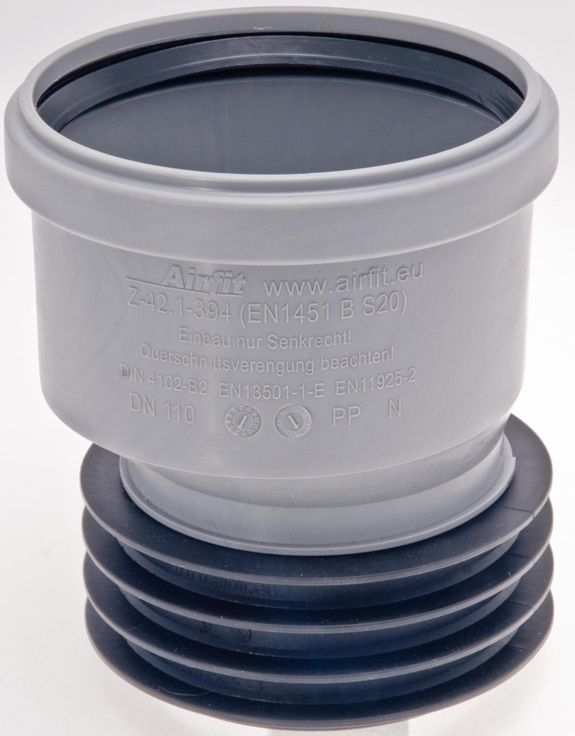 Airfit Steckmuffe DN 100 x 100 exzentrisch aus PP 111110S - Bild 1