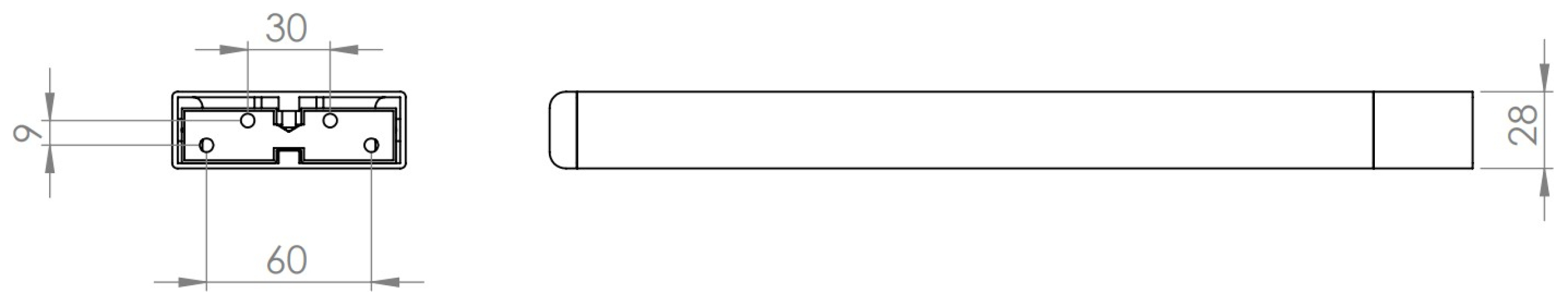 VIGOUR Handtuchhalter derby V3 350 mm 2-armig starr schwarzmatt