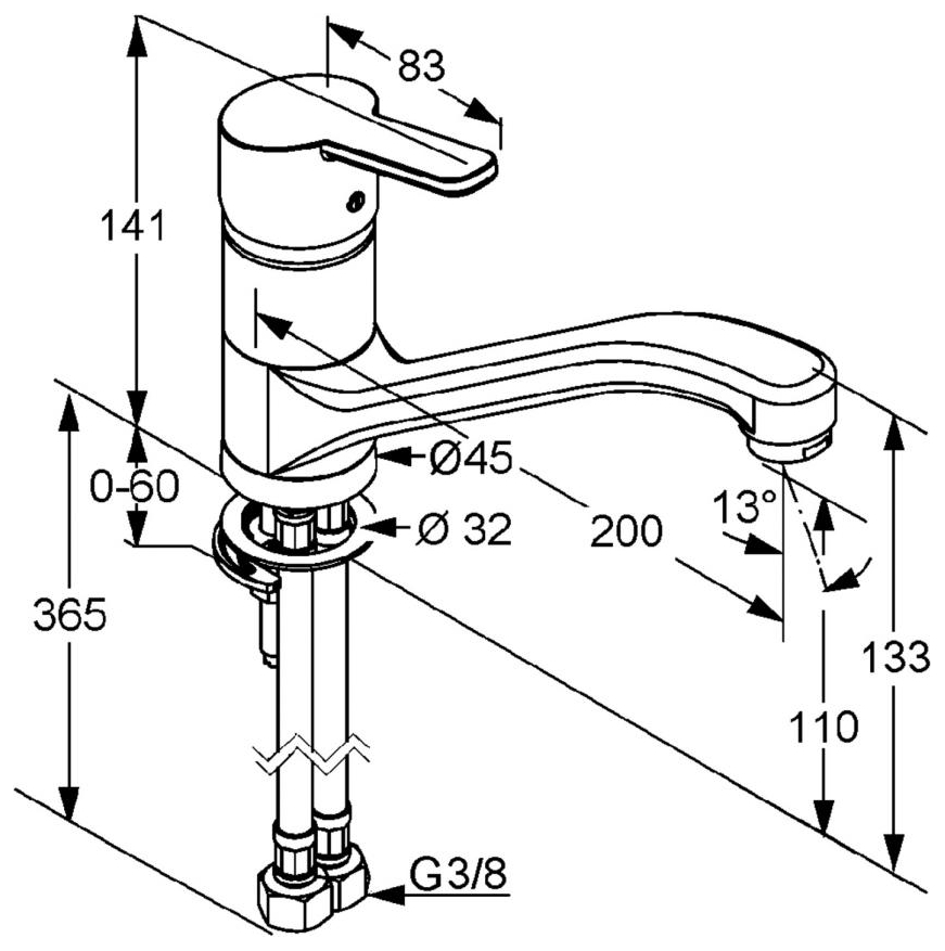 Kludi Logo Neo Spültisch-Einhandmischer chrom schwenkbarer Auslauf 379130575 - Bild 2