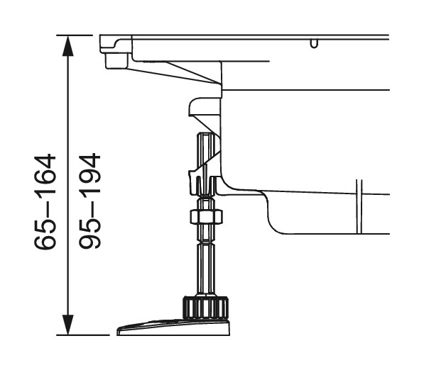 TECEdrainprofile Montagefüße Verstellbereich 95-194 mm Schallschutz und Befestigung 674000 - Bild 3