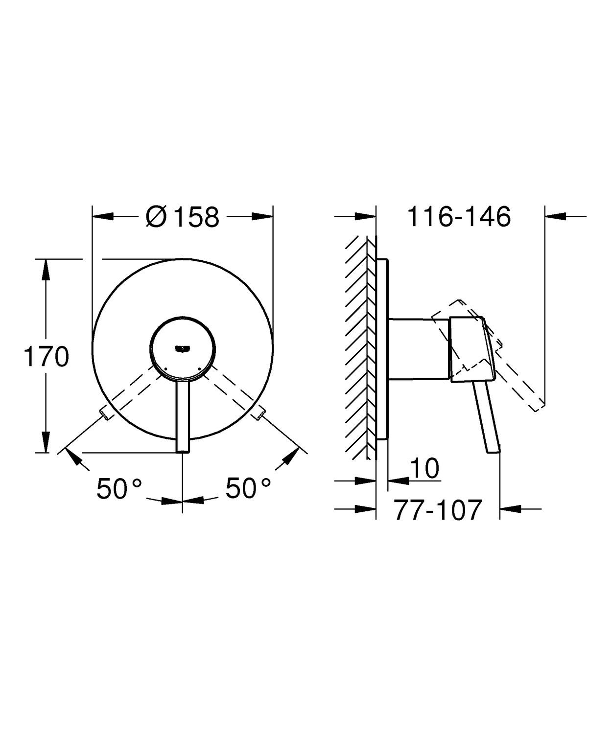 Grohe Brausebatterie Concetto Fertigmontageset verchromt 24053001, für Rapido SmartBox - Bild 2