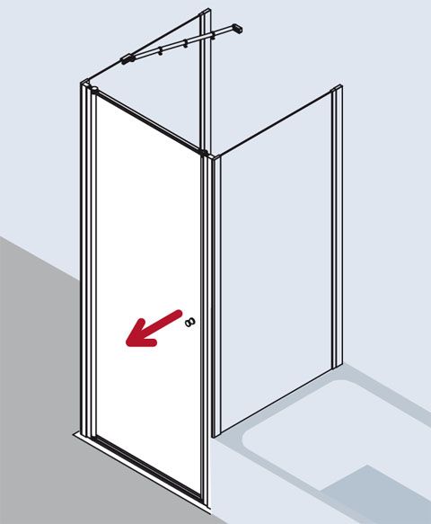Kermi Ibiza 2000 Schwingtür STW 900 x 1850 mm ESG klar Profil silber mattglanz I2STW090181AK - Bild 2