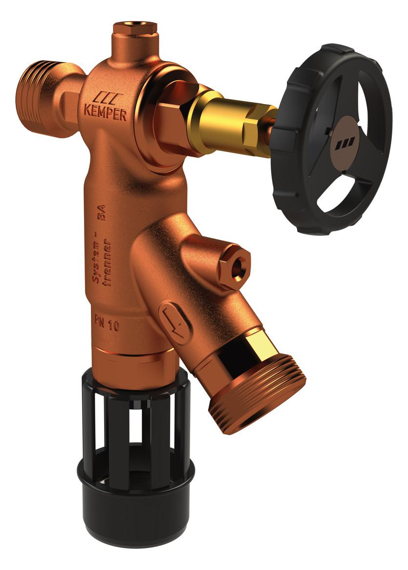 KEMPER Systemtrenner-Auslaufventil FK-4 BA 1'' AG aus Rotguss 3670102500 - Bild 1