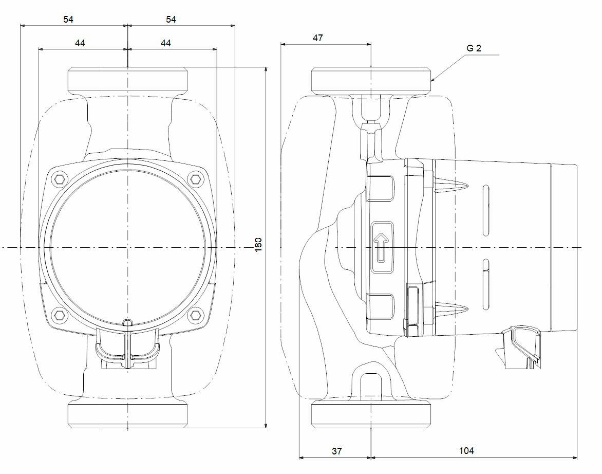 GRUNDFOS Hocheffizienz Umwälzpumpe ALPHA2 32-80 N Edelstahl 180mm, G 2, 99271996 - Bild 2
