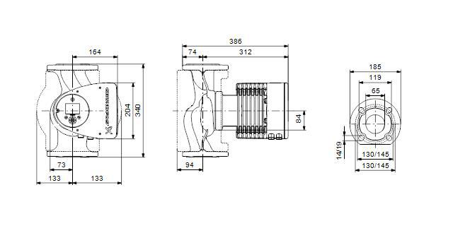 Grundfos MAGNA3 65-100F Hocheffizienz-Umwälzpumpe DN 50 BL 340 mm 97924677 - Bild 2