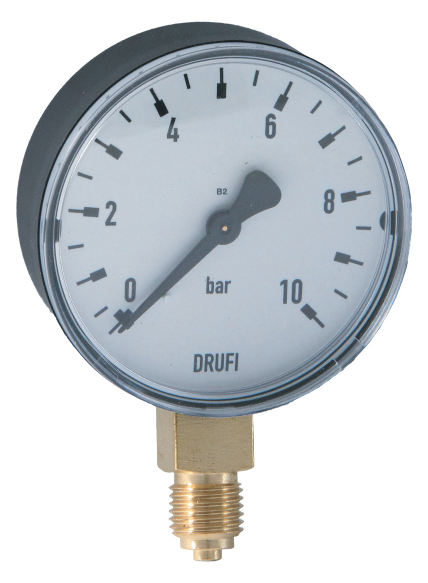 SYR Manometer 0-10 bar senkrecht 1/4'' 2000.00.906, für DRUFI, DUO Filter und HWS-Flansch 2000 Plus - Bild 1