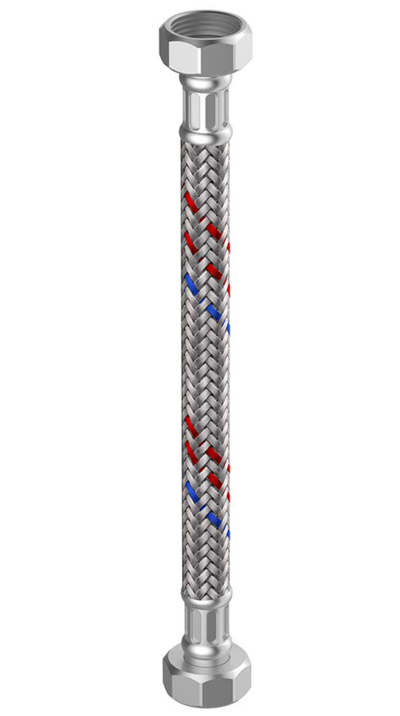 Flexibler Panzerschlauch DN 25 Länge 50 cm 1'' IG x 1'' IG, für Heizung, Klima, Trinkwasser - Bild 1