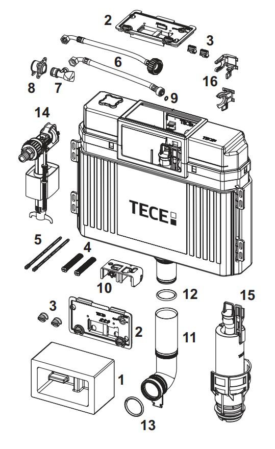 TECE Panzerschlauch 3/8'' für TECE Spülkasten 9820026, für Füllventil F1/F3 bis 2019 - Bild 3