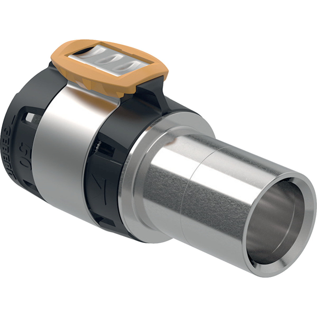 Geberit FlowFit Übergang auf Mapress mit Einschubende d50mm d1=42mm Edelstahl 620..256.00.1 - Bild 1