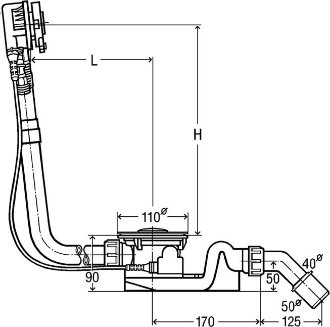 Viega Rotaplex Trio Funktionseinheit 6141.62 Bowdenzug 725 mm mit Zulauf 727949 - Bild 3