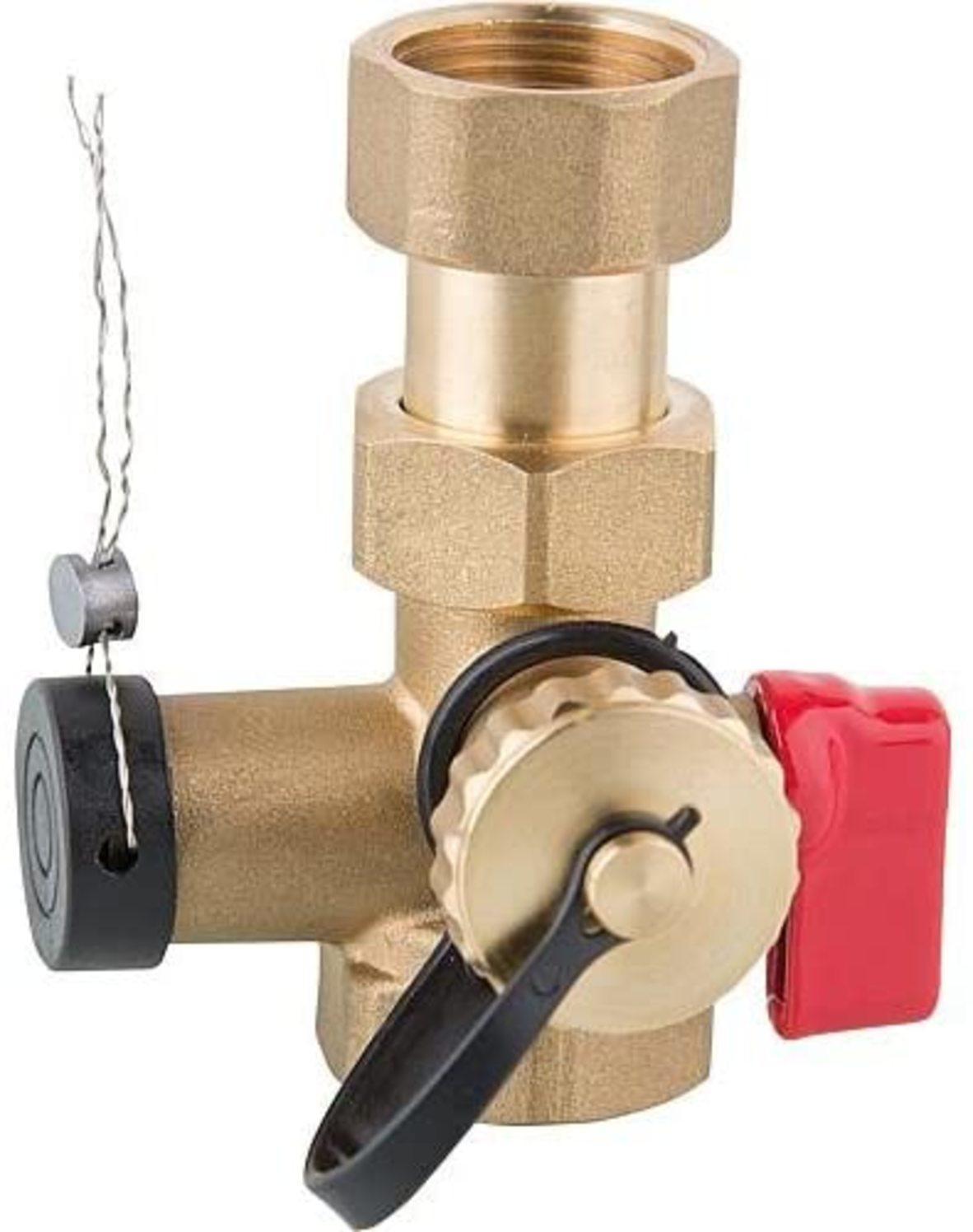 Kappenventil 3/4'' x 3/4'' Messing mit KFE-Hahn und Plombenvorrichtung - Bild 1