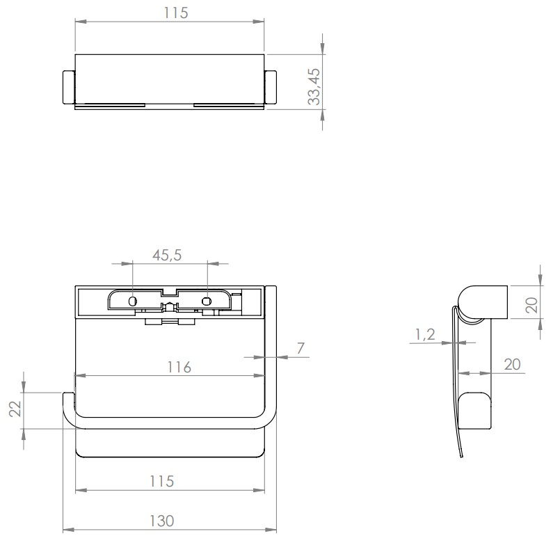 VIGOUR Papierhalter derby V3 mit Deckel verchromt