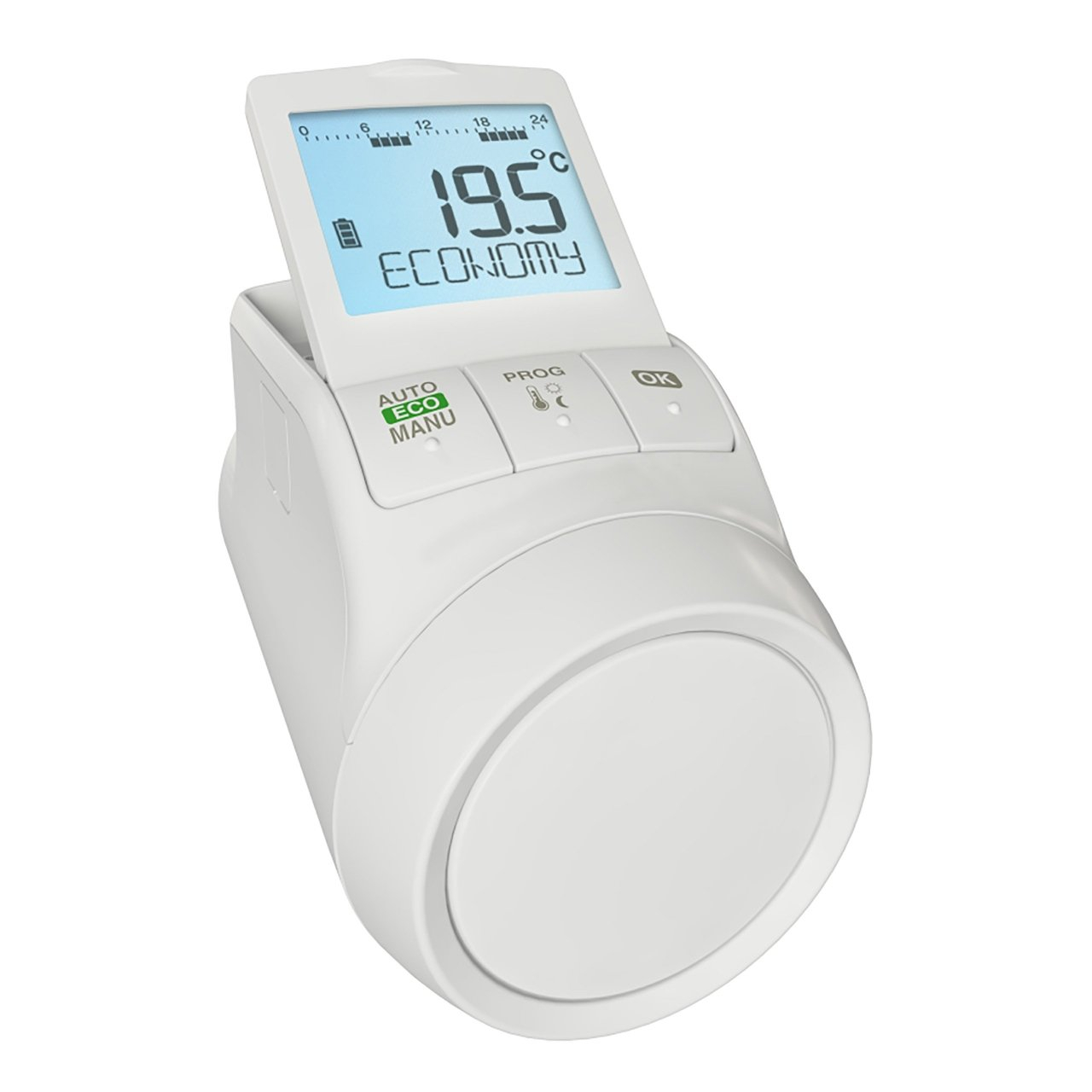 Resideo HR90 TheraPro Elektronischer Heizkörperregler weiß, Display, Anschluss Gewinde M30x1,5mm