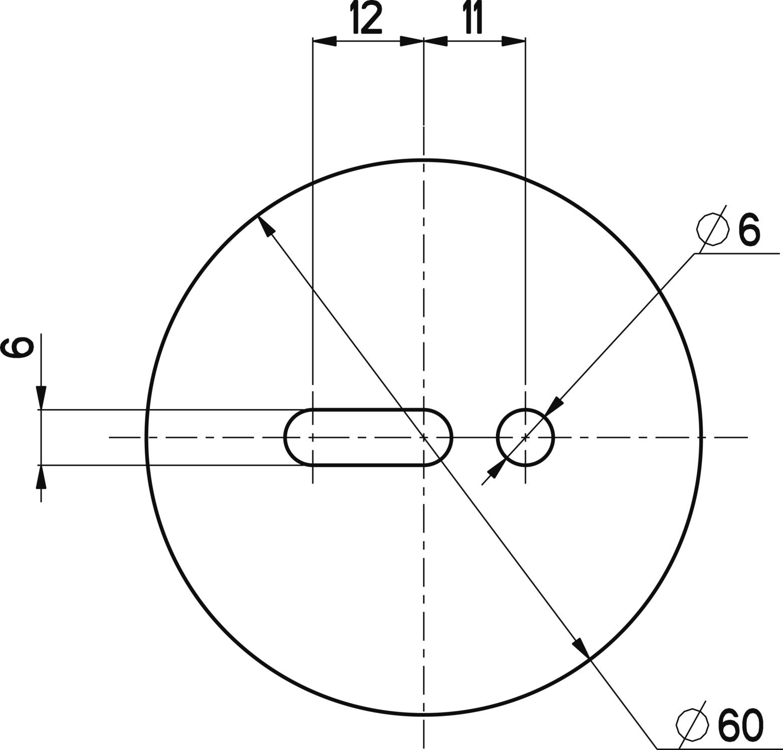 Nikles Rosette Techno 60 mm für Gleitstange - Bild 2