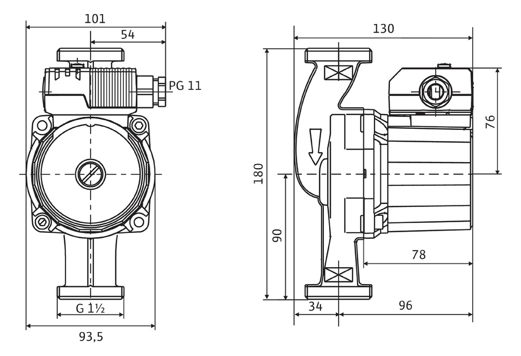 Wilo Star-Z 25/2 Nassläufer-Standardpumpe 1'' EM BL 180 mm 4029062 - Bild 2