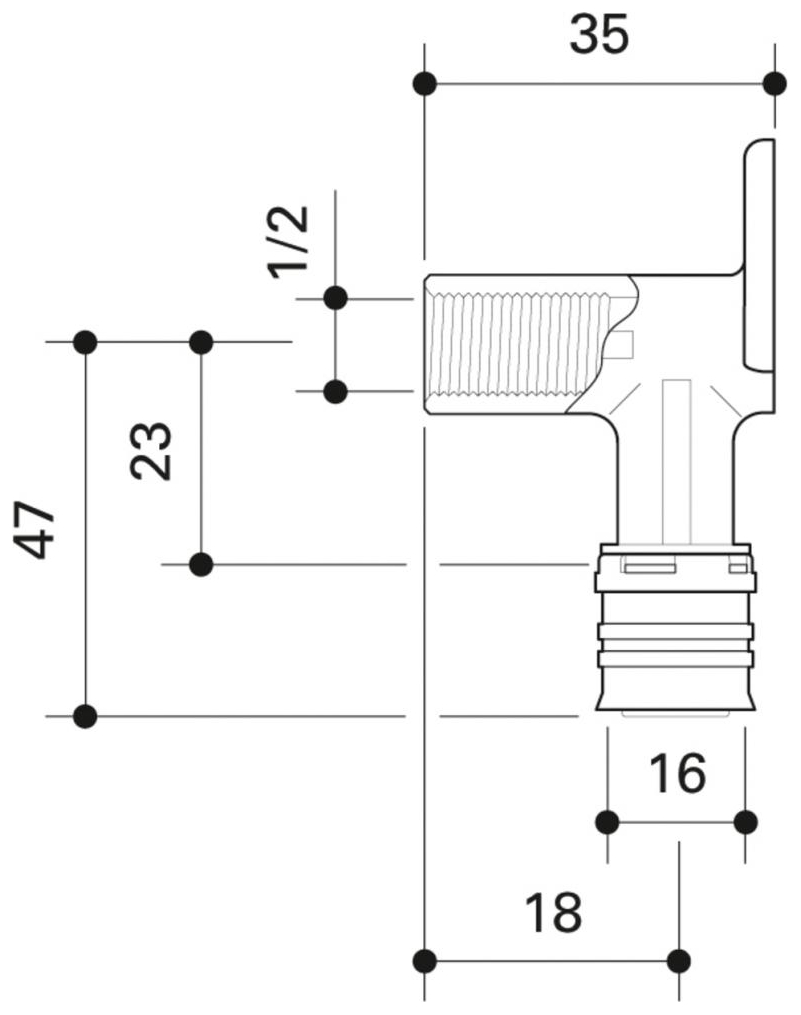 CONEL Connect MV2 Wandwinkel kurz 16 mm x 1/2'' IG 90 Grad CCMVWW16KN - Bild 2