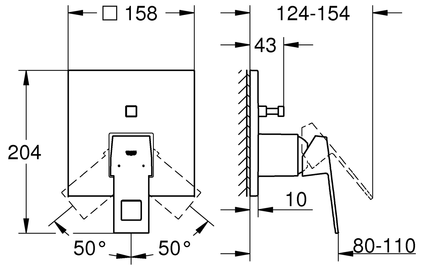 GROHE Wannenbatterie Eurocube FMS chrom 24062000 für Rapido SmartBox - Bild 2