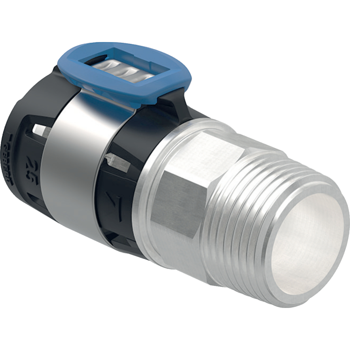 Geberit FlowFit Anschluss gerade mit AG d=20mm (R 3/4) Siliziumbronze 619.481.22.1 - Bild 1