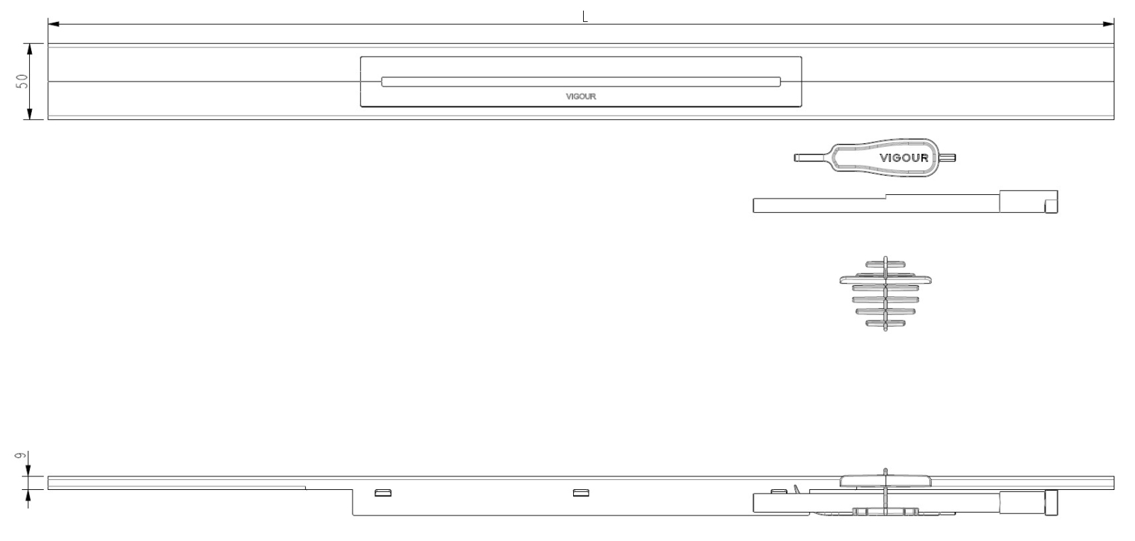 VIGOUR Duschrinne Designset individual 4.0 poliert 800 mm, für Rohbauset V4GK