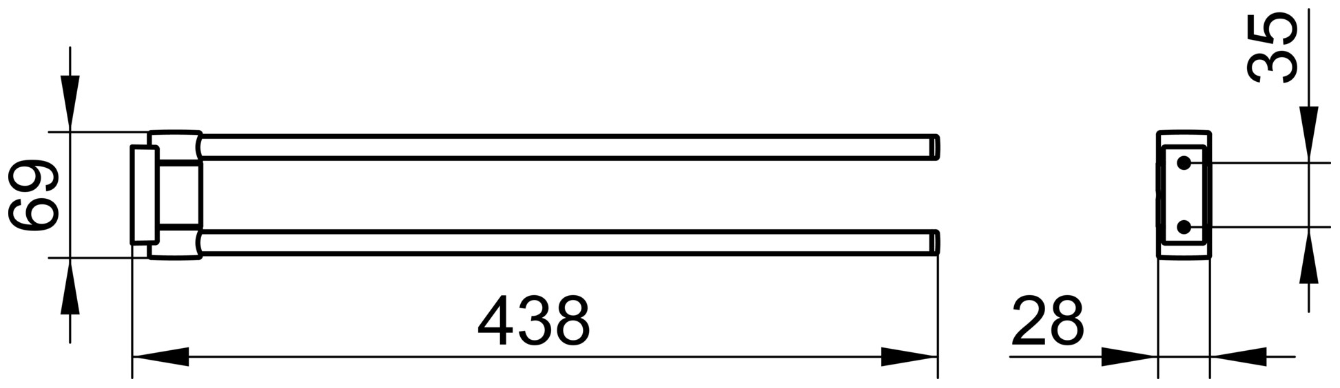 Keuco Handtuchhalter Plan 14918, verchromt, 438 mm 14918010000 - Bild 2