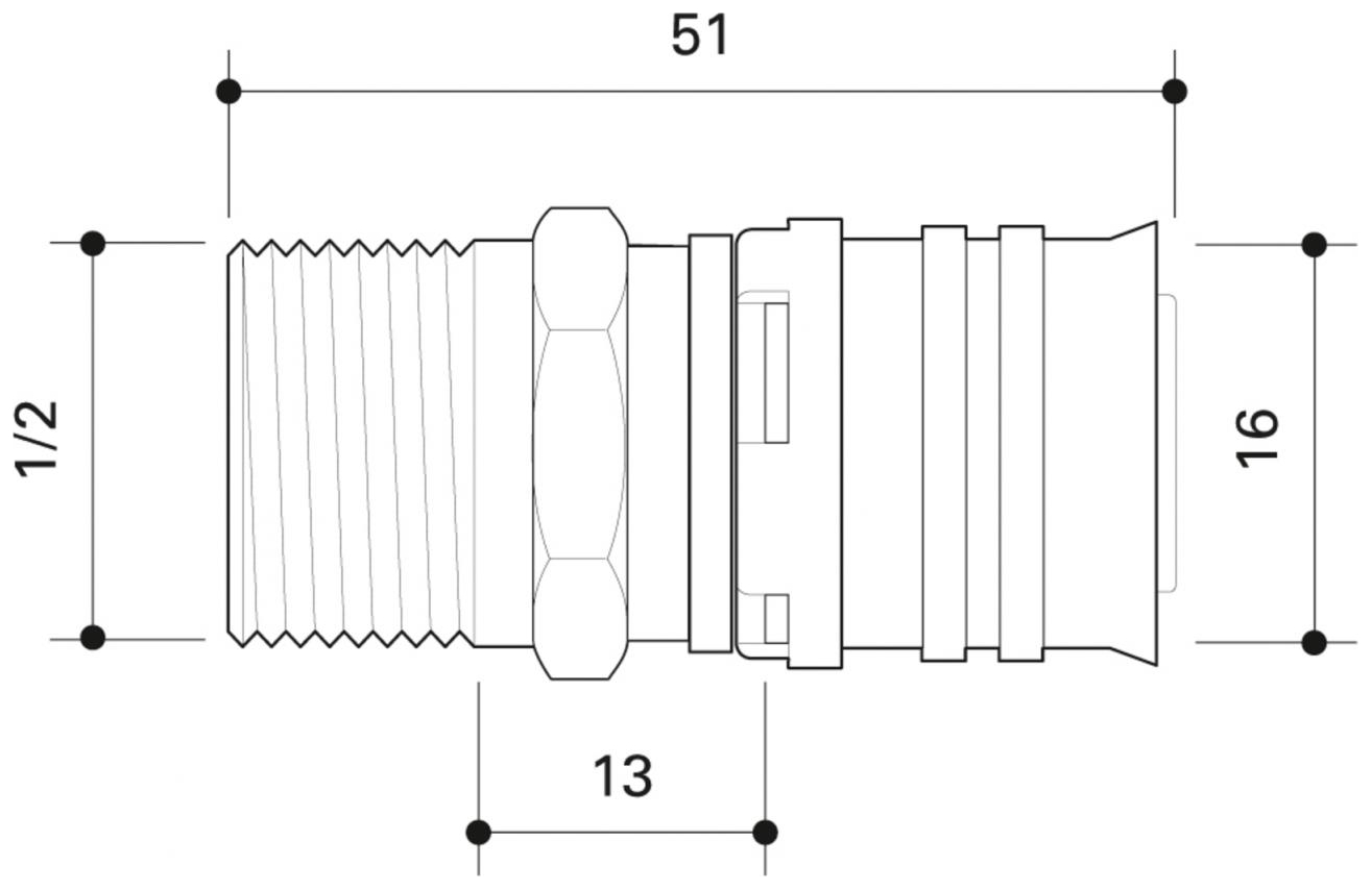 CONEL Connect MV2 Übergang 16 mm x 1/2'' AG CCMVU1615AN - Bild 2