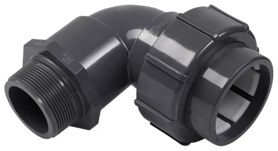 Cillit PVC-Winkel FlexFit 90°, 50 mm Klemmstutzen x 1 1/2 AG''