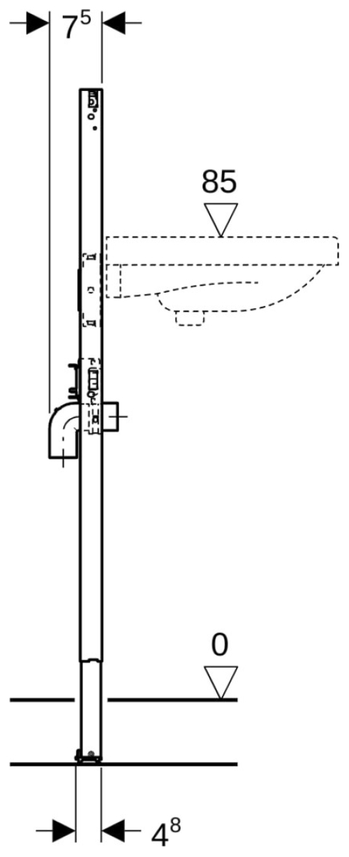 Geberit Duofix Waschtisch 112 cm Einlocharmatur 111.430.00.1