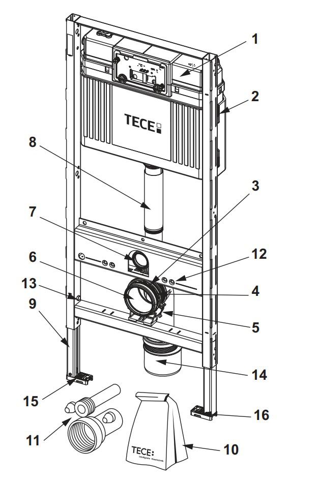 TECE verkürztes Spülrohr mit O-Ring Länge 185mm 9820099 - Bild 1