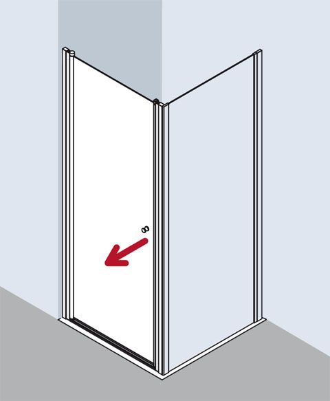 Kermi Ibiza 2000 Schwingtür STW 900 x 1850 mm ESG klar Profil silber mattglanz I2STW090181AK - Bild 4