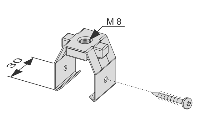 TECEprofil Befestigungsklammer M8 Stahl verzinkt 9040004 - Bild 3