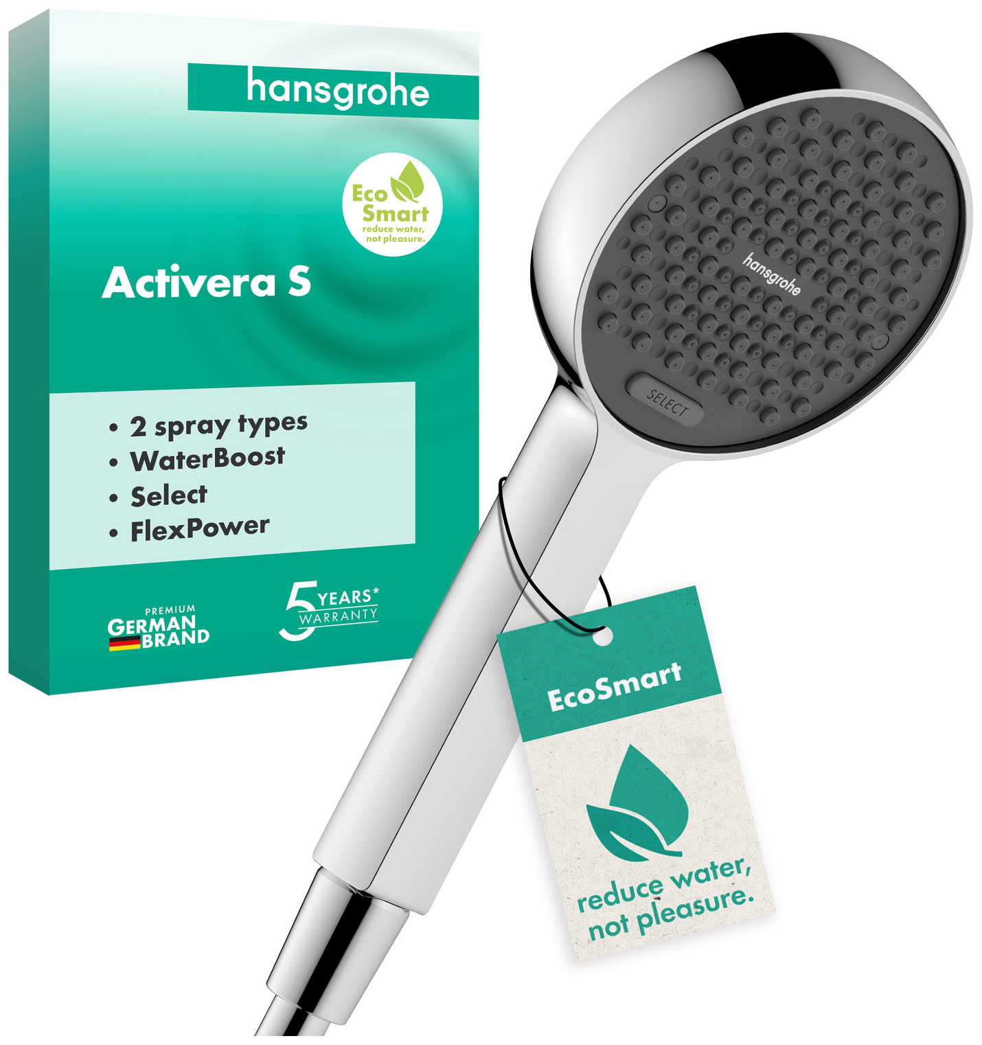 Hansgrohe Handbrause Activera Select S 95 2jet EcoSmart mit Booster chrom