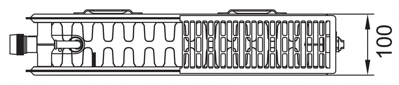 Kermi therm-x2 Profil-Ventilheizkörper Typ 22, 500x1600mm, Ventil links, inkl. Bohrkonsolenset - Bild 2