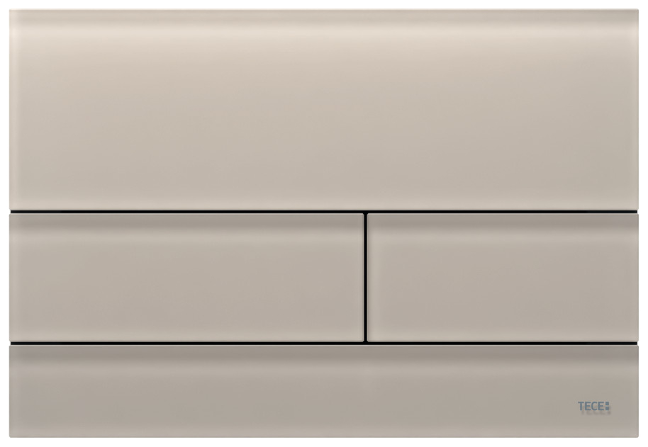 TECEsquare II WC-Betätigungsplatte Zweimengentechnik, Glas sandbeige satiniert 9240827 - Bild 1