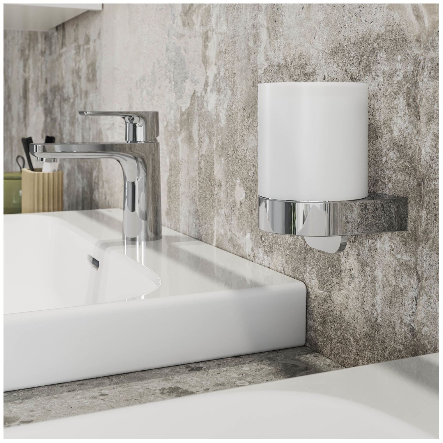 VIGOUR Flüssigseifenspender derby V3 mit Glas verchromt