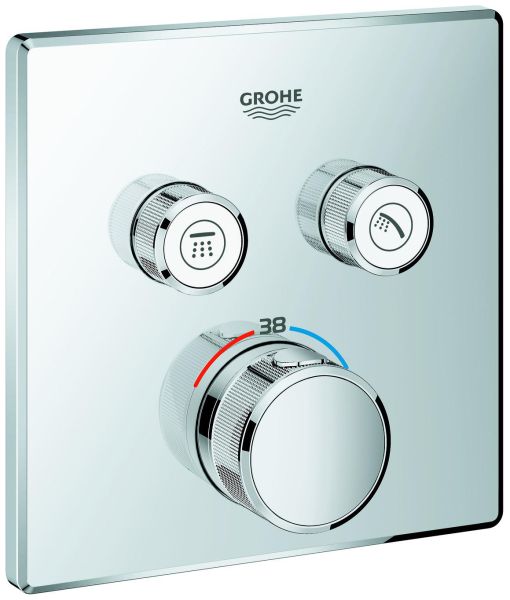 GROHE Thermostat Grohtherm SmartControl eckig FMS 2 Absperrventile chrom 29124000 - Bild 1